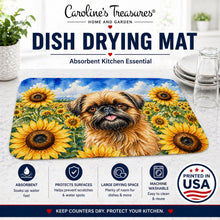 Load image into Gallery viewer, Brussels Griffon in Sunflowers Dish Drying Mat Absorbent Dish Drying Mat Pad for Kitchen Counter Dish Drainer Mat for Countertop, 14 x 21", Multicolor