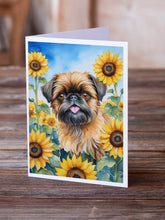 Load image into Gallery viewer, Brussels Griffon in Sunflowers Greeting Cards - Blank Note Cards – 8-Pack of Artist-Designed Cards with Envelopes