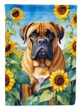 Load image into Gallery viewer, Bullmastiff in Sunflowers House Flag