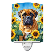 Load image into Gallery viewer, Bullmastiff in Sunflowers Ceramic Night Light