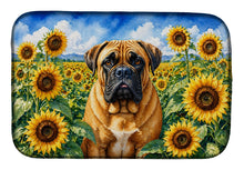 Load image into Gallery viewer, Bullmastiff in Sunflowers Dish Drying Mat Absorbent Dish Drying Mat Pad for Kitchen Counter Dish Drainer Mat for Countertop, 14 x 21", Multicolor