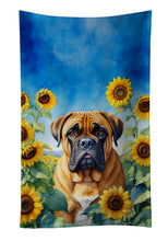 Load image into Gallery viewer, Bullmastiff in Sunflowers Kitchen Towel