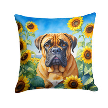 Load image into Gallery viewer, Bullmastiff in Sunflowers Throw Pillow