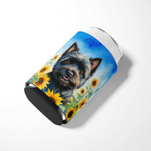 Load image into Gallery viewer, Cairn Terrier in Sunflowers Can or Bottle Hugger