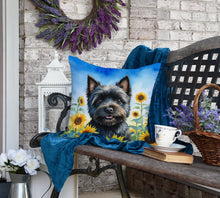 Load image into Gallery viewer, Cairn Terrier in Sunflowers Throw Pillow