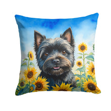 Load image into Gallery viewer, Cairn Terrier in Sunflowers Throw Pillow