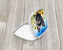 Load image into Gallery viewer, Cairn Terrier in Sunflowers Compact Mirror – Stylish Purse Mirror with Artistic Covers