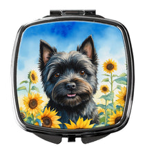 Load image into Gallery viewer, Cairn Terrier in Sunflowers Compact Mirror – Stylish Purse Mirror with Artistic Covers