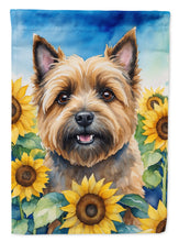 Load image into Gallery viewer, Cairn Terrier in Sunflowers Garden Flag – Bright Dog-Themed Yard Decor