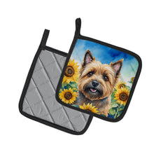 Load image into Gallery viewer, Cairn Terrier in Sunflowers Pot Holders - Set of 2 Decorative Kitchen Helpers | Made in the USA