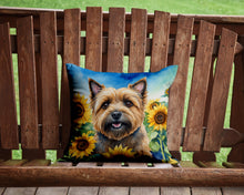 Load image into Gallery viewer, Cairn Terrier in Sunflowers Throw Pillow - 14x14 Decorative Pillow – Art for Your Home &amp; Patio