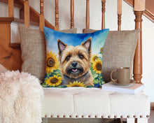 Load image into Gallery viewer, Cairn Terrier in Sunflowers Throw Pillow - 14x14 Decorative Pillow – Art for Your Home &amp; Patio