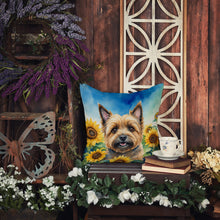 Load image into Gallery viewer, Cairn Terrier in Sunflowers Throw Pillow - 14x14 Decorative Pillow – Art for Your Home &amp; Patio