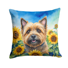 Load image into Gallery viewer, Cairn Terrier in Sunflowers Throw Pillow - 14x14 Decorative Pillow – Art for Your Home &amp; Patio