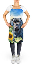 Load image into Gallery viewer, Cane Corso in Sunflowers Apron – Artist-Designed Kitchen, BBQ &amp; Craft Apron