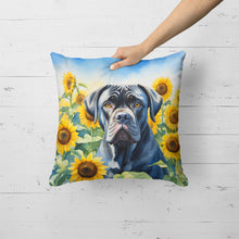 Load image into Gallery viewer, Cane Corso in Sunflowers Throw Pillow