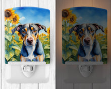 Load image into Gallery viewer, Catahoula in Sunflowers Ceramic Night Light