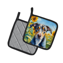 Load image into Gallery viewer, Catahoula in Sunflowers Pot Holders - Set of 2 Decorative Kitchen Helpers | Made in the USA
