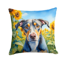 Load image into Gallery viewer, Catahoula in Sunflowers Throw Pillow