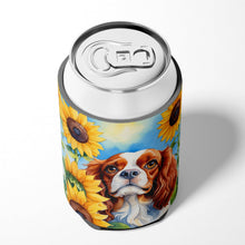Load image into Gallery viewer, Cavalier Spaniel in Sunflowers Can or Bottle Hugger