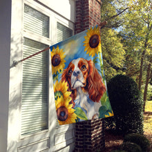 Load image into Gallery viewer, Cavalier Spaniel in Sunflowers House Flag