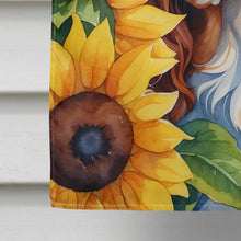 Load image into Gallery viewer, Cavalier Spaniel in Sunflowers House Flag