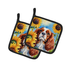Load image into Gallery viewer, Cavalier Spaniel in Sunflowers Pot Holders - Set of 2 Decorative Kitchen Helpers | Made in the USA