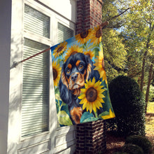Load image into Gallery viewer, Cavalier Spaniel in Sunflowers House Flag