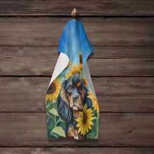 Load image into Gallery viewer, Cavalier Spaniel in Sunflowers Kitchen Towel