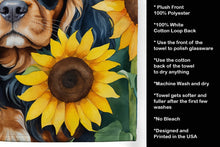 Load image into Gallery viewer, Cavalier Spaniel in Sunflowers Kitchen Towel