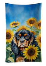 Load image into Gallery viewer, Cavalier Spaniel in Sunflowers Kitchen Towel
