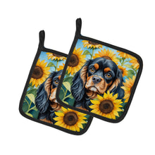 Load image into Gallery viewer, Cavalier Spaniel in Sunflowers Pot Holders - Set of 2 Decorative Kitchen Helpers | Made in the USA