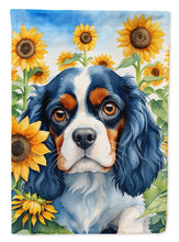 Load image into Gallery viewer, Cavalier Spaniel in Sunflowers House Flag