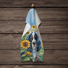 Load image into Gallery viewer, Cavalier Spaniel in Sunflowers Kitchen Towel