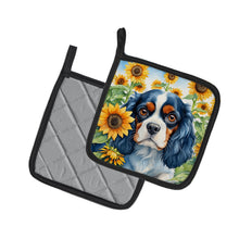 Load image into Gallery viewer, Cavalier Spaniel in Sunflowers Pot Holders - Set of 2 Decorative Kitchen Helpers | Made in the USA
