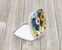 Load image into Gallery viewer, Cavalier Spaniel in Sunflowers Compact Mirror – Stylish Purse Mirror with Artistic Covers