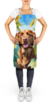 Load image into Gallery viewer, Chesapeake Bay Retriever in Sunflowers Apron – Artist-Designed Kitchen, BBQ &amp; Craft Apron