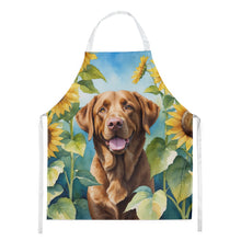 Load image into Gallery viewer, Chesapeake Bay Retriever in Sunflowers Apron – Artist-Designed Kitchen, BBQ &amp; Craft Apron
