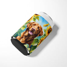 Load image into Gallery viewer, Chesapeake Bay Retriever in Sunflowers Can or Bottle Hugger