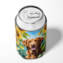 Load image into Gallery viewer, Chesapeake Bay Retriever in Sunflowers Can or Bottle Hugger