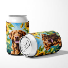 Load image into Gallery viewer, Chesapeake Bay Retriever in Sunflowers Can or Bottle Hugger