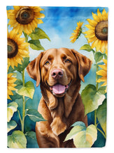 Load image into Gallery viewer, Chesapeake Bay Retriever in Sunflowers House Flag