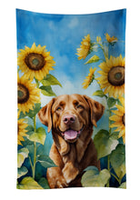 Load image into Gallery viewer, Chesapeake Bay Retriever in Sunflowers Kitchen Towel