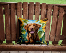 Load image into Gallery viewer, Chesapeake Bay Retriever in Sunflowers Throw Pillow - 14x14 Decorative Pillow – Art for Your Home &amp; Patio