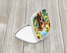 Load image into Gallery viewer, Chesapeake Bay Retriever in Sunflowers Compact Mirror – Stylish Purse Mirror with Artistic Covers