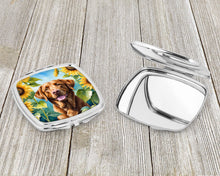 Load image into Gallery viewer, Chesapeake Bay Retriever in Sunflowers Compact Mirror – Stylish Purse Mirror with Artistic Covers