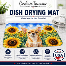 Load image into Gallery viewer, Chihuahua in Sunflowers Dish Drying Mat Absorbent Dish Drying Mat Pad for Kitchen Counter Dish Drainer Mat for Countertop, 14 x 21", Multicolor