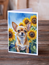 Load image into Gallery viewer, Chihuahua in Sunflowers Greeting Cards - Blank Note Cards – 8-Pack of Artist-Designed Cards with Envelopes