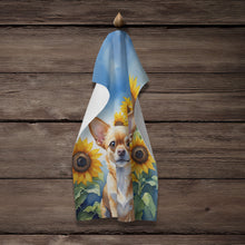 Load image into Gallery viewer, Chihuahua in Sunflowers Kitchen Towel