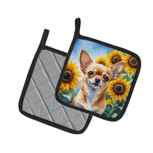 Load image into Gallery viewer, Chihuahua in Sunflowers Pot Holders - Set of 2 Decorative Kitchen Helpers | Made in the USA